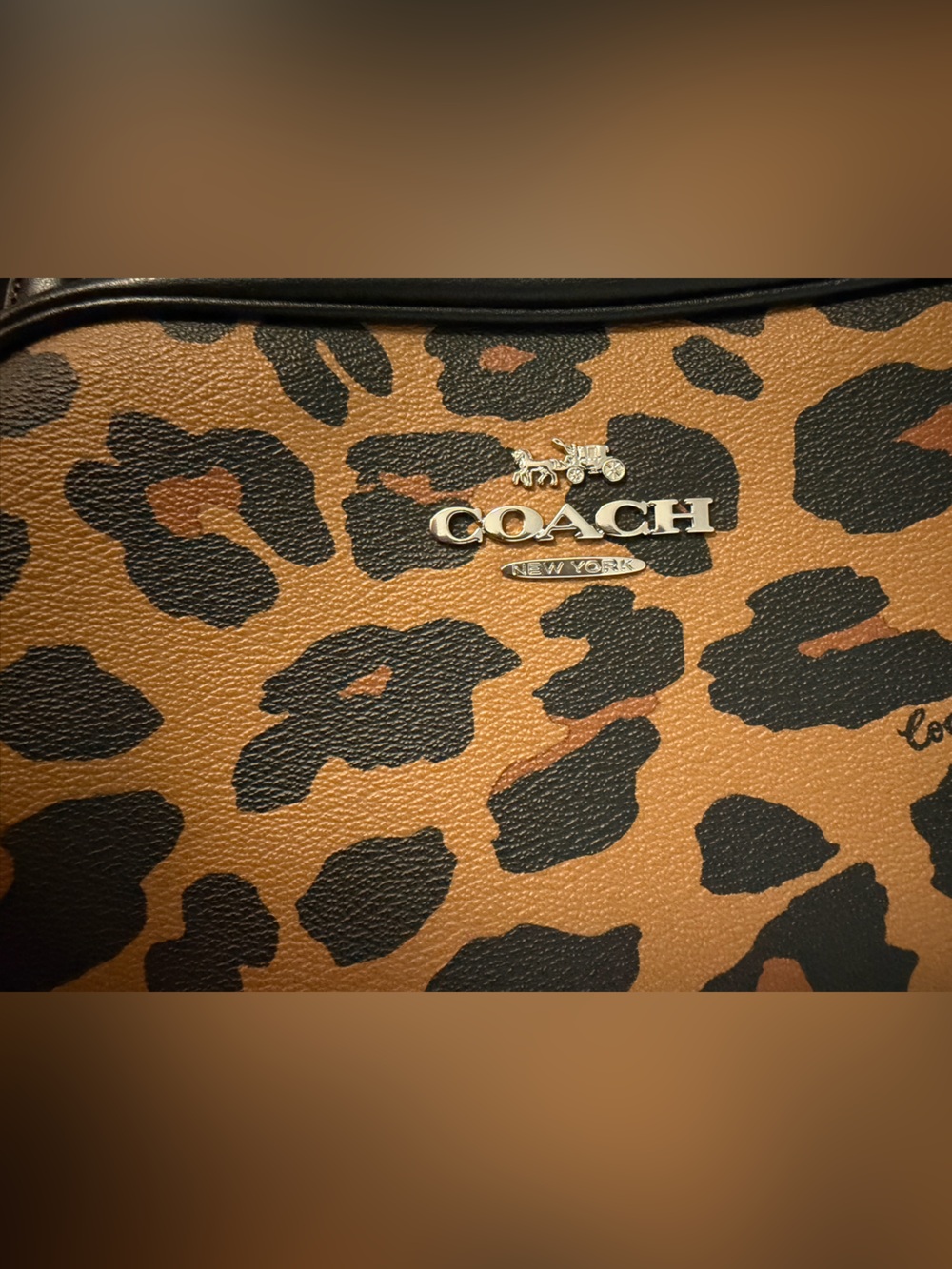 Coach Leopard Print Crossbody Bag in Brown and Black - Picture 4 of 11